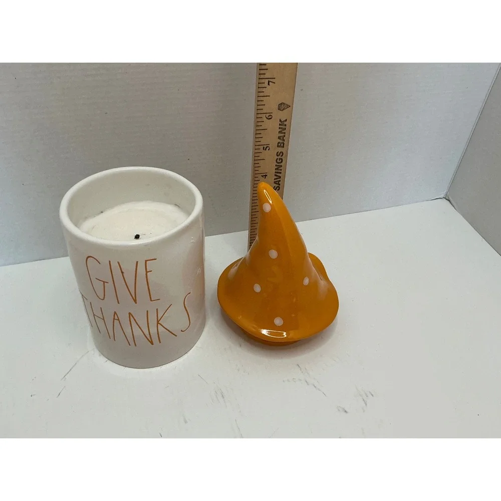DW Home x Magenta Give Thanks Candle Orange Polka Dot Gnome Hat Lid Vanilla Scen